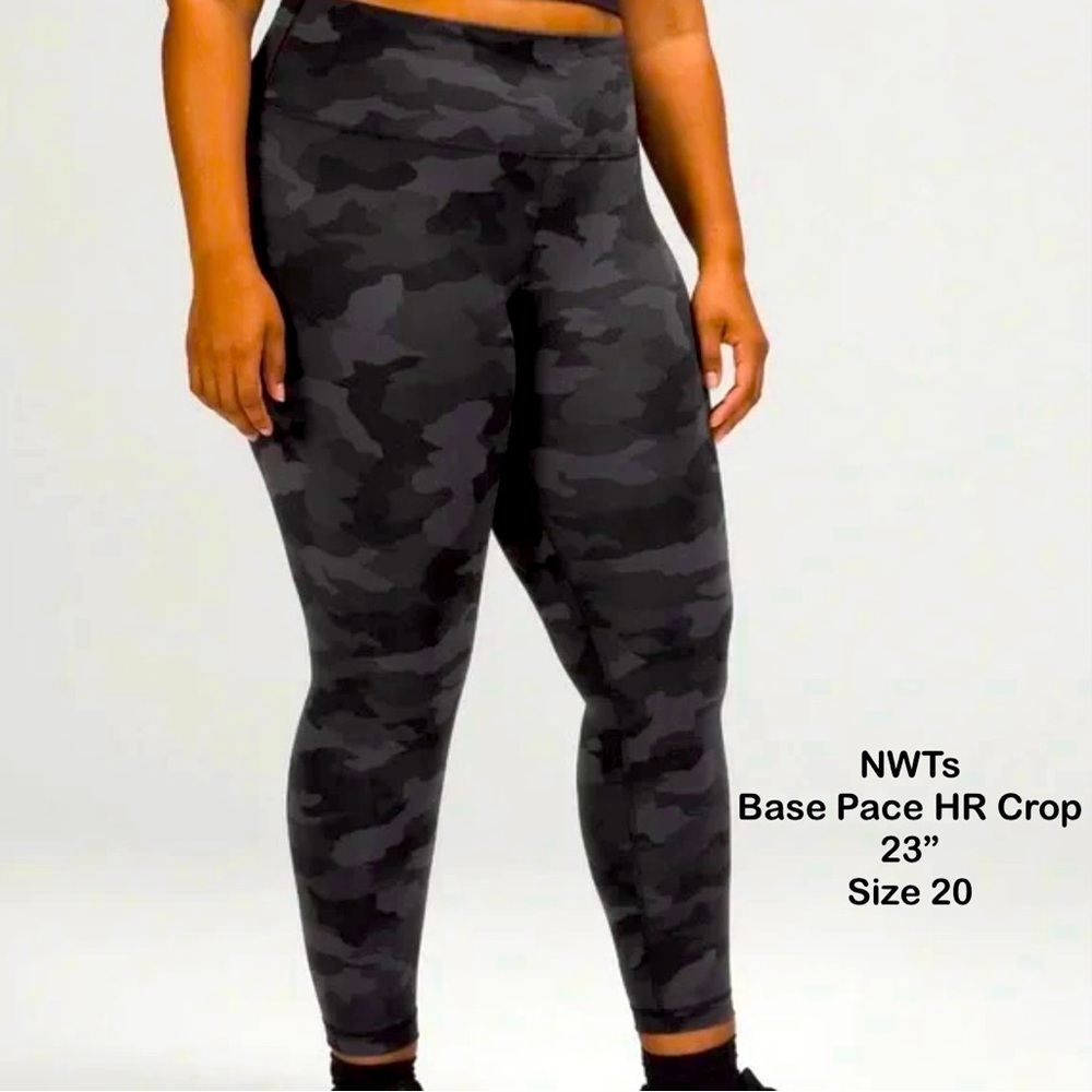 Lululemon‎ Base Pace HR Crop Camo Leggings Size 20